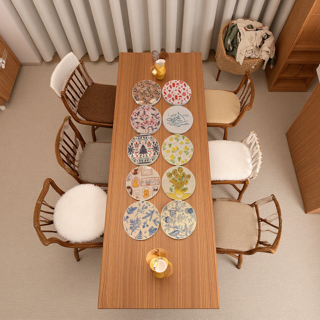 隔热防滑麻布天然橡胶餐垫鼠标垫多功能防烫防滑垫家用办公桌垫详情图1