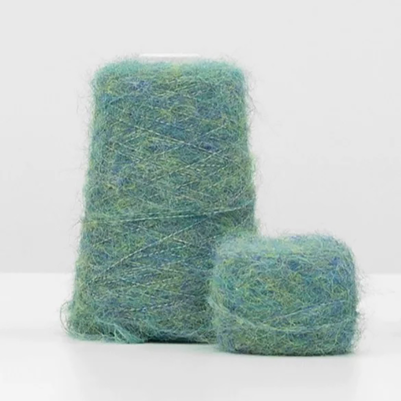 糖果色仿羊驼弹力长毛纱线毛线团手混线手工diy编织钩针棒针配线详情图5