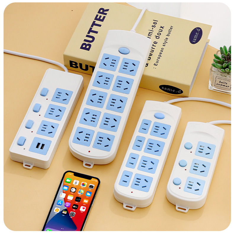 排插排家用多插位多功能多孔插座板插线板插板带线长线排插座批发详情10