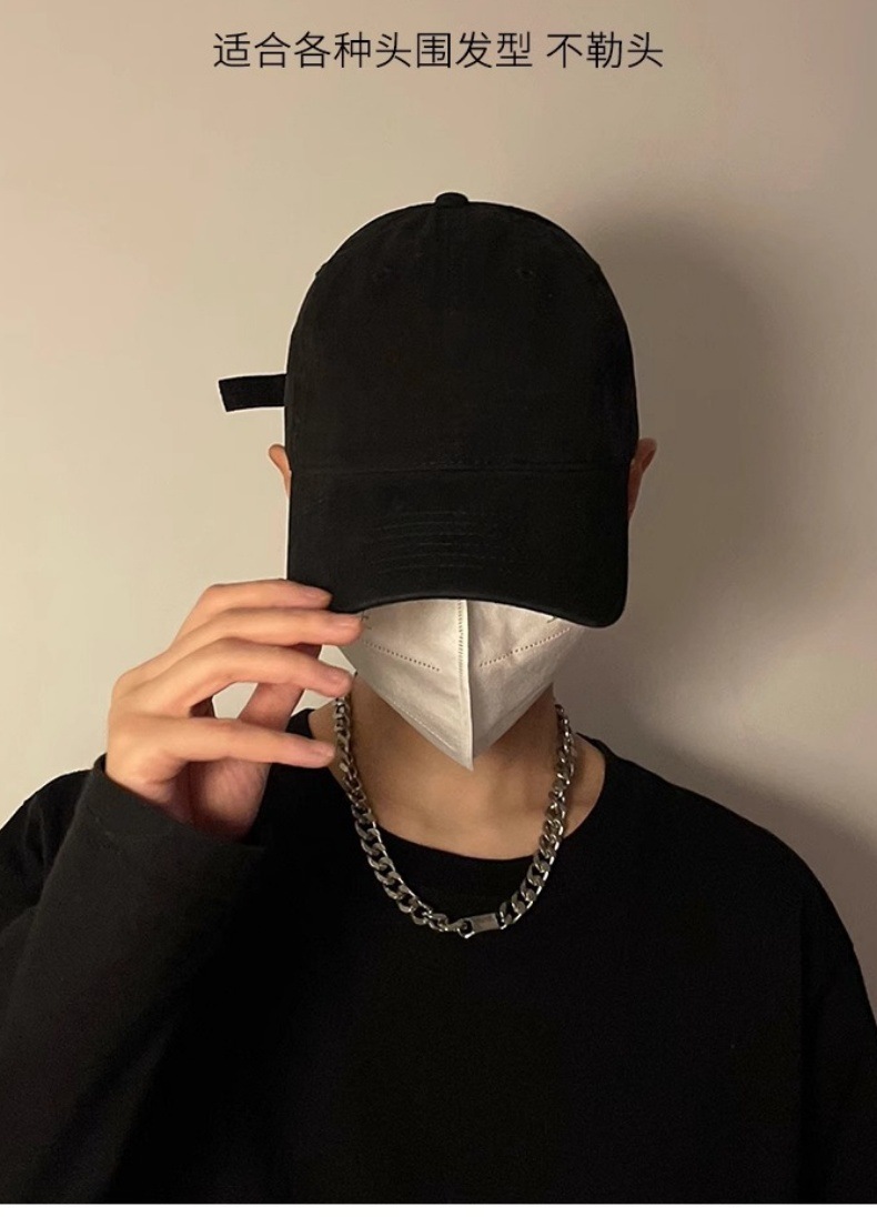 无印光板棒球帽男潮牌日系夏季遮阳防晒帽子硬顶大头围鸭舌帽详情6