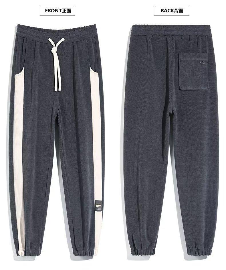 2025年新款拼色男士灯芯绒裤子春秋款加绒加厚休闲百搭宽松长裤男详情15