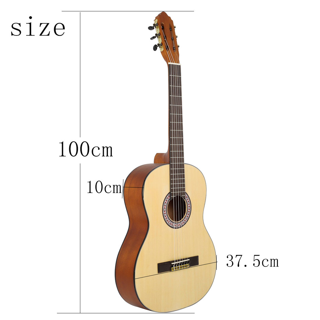 批发irins300圆角古典吉他原木色云杉面板吉他初学者木吉他木jita详情2