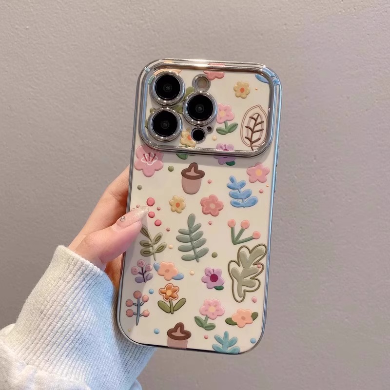 小清新碎花适用苹果手机壳16promax新款15promax卡通14plus电镀详情2