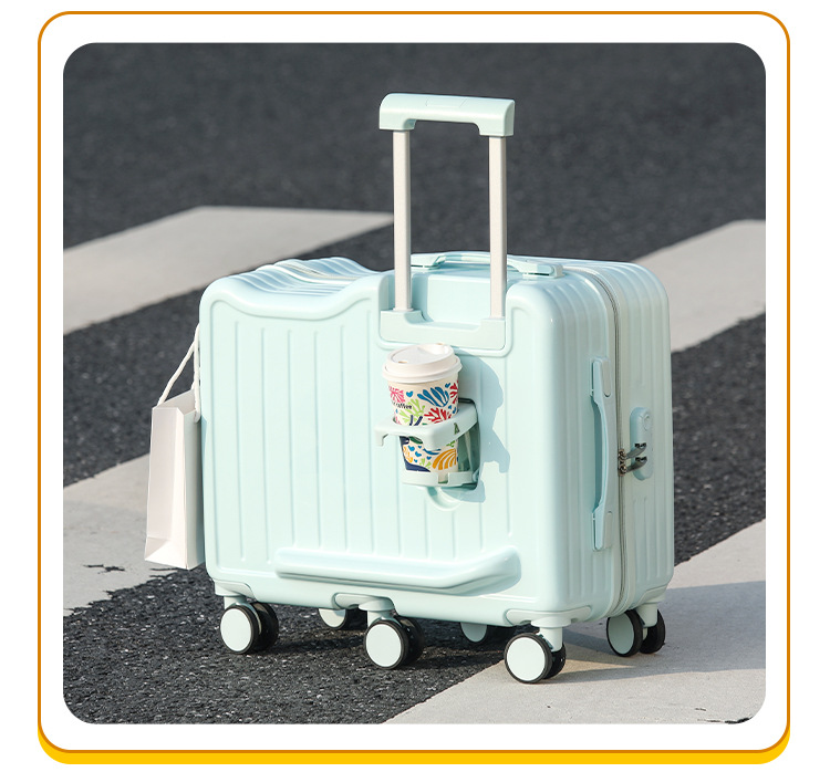 新款幼儿童骑行箱22寸可坐行李箱拉杆箱万向轮6轮旅行箱一件代发详情22