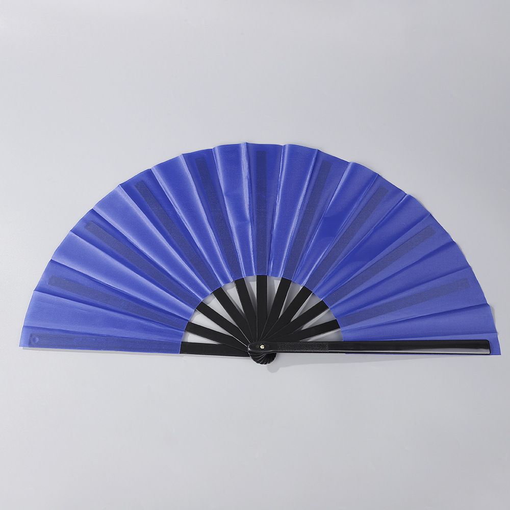 中国风素面纯色折叠扇子13英寸塑料竹骨功夫响扇节日表演舞蹈扇子详情10