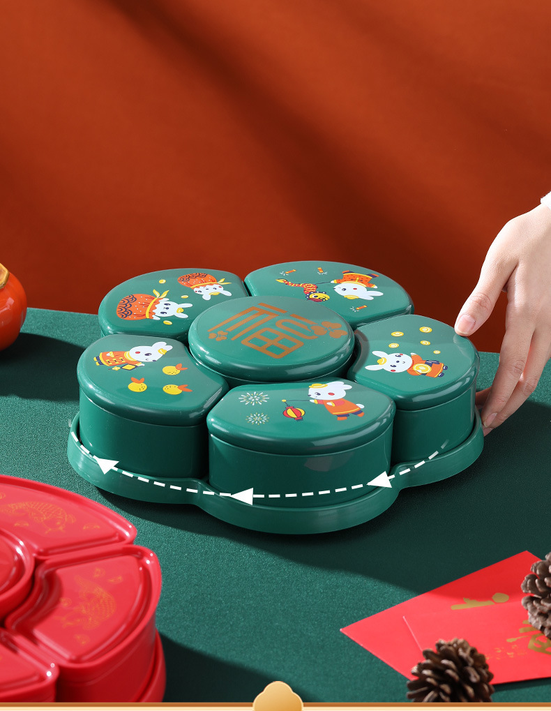 新款过年国潮糖果盒客厅零食盒干果分格喜庆年货礼品糖果盒详情14