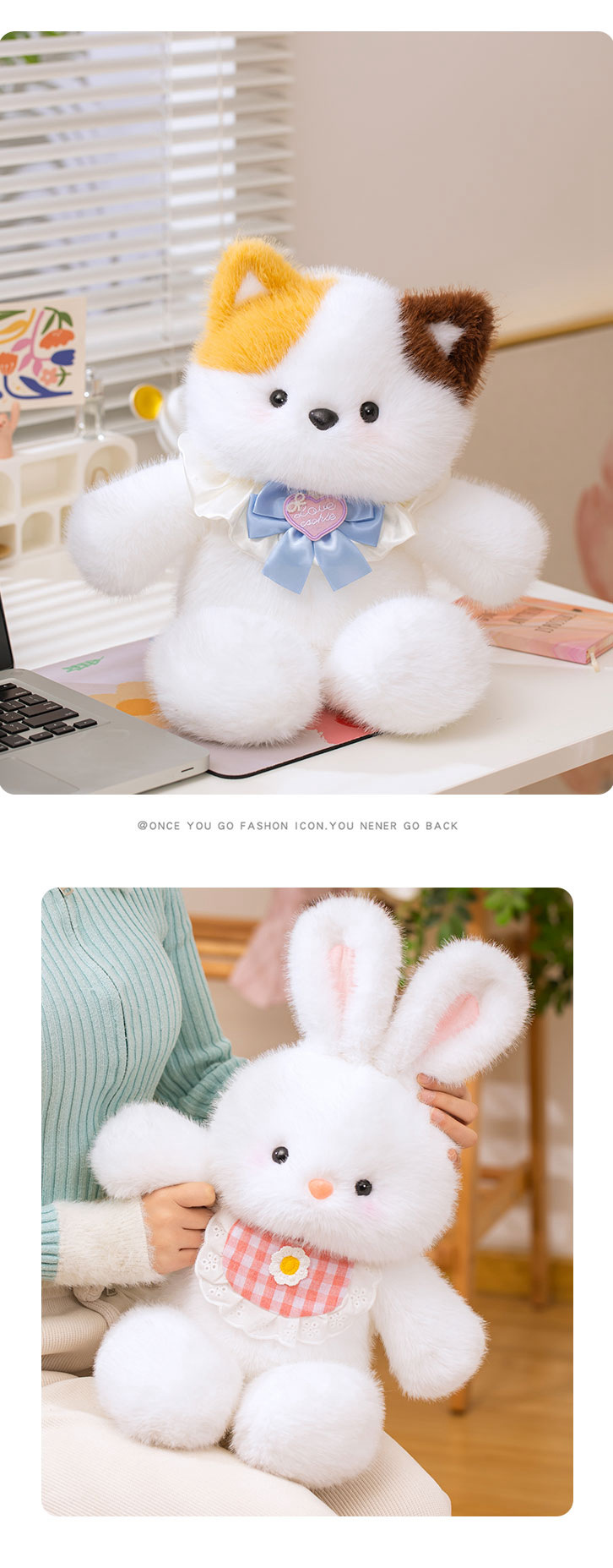 可爱跑步跑跑小熊玩偶三花猫小象娃娃公仔毛绒玩具女睡觉生日礼物详情5