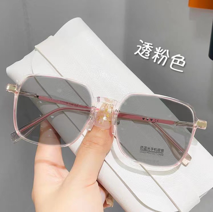 变色近视眼镜防蓝光茶色眼镜女大框高颜值素颜光感超轻显瘦眼镜框详情14