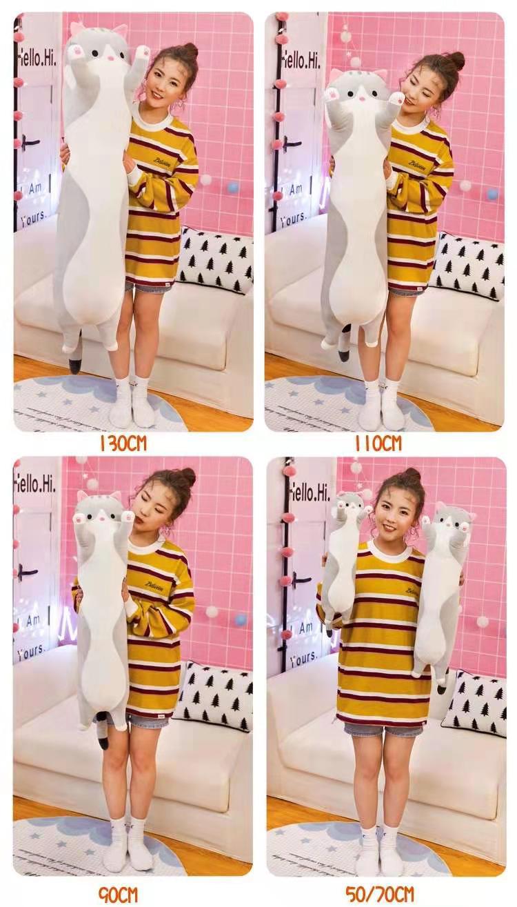 跨境长条猫抱枕毛绒玩具公仔可爱大号布娃娃靠枕懒人睡觉夹腿玩偶详情4