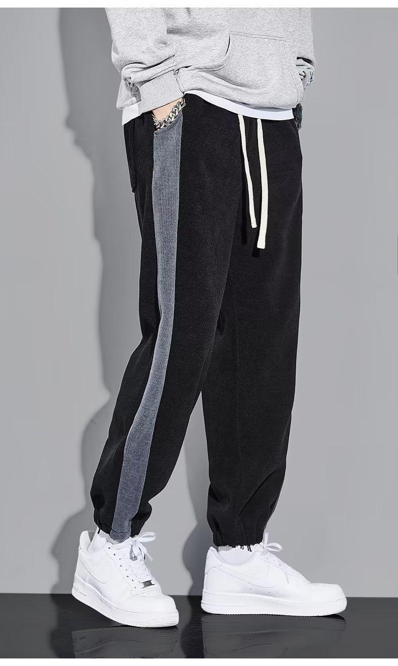 2025年新款拼色男士灯芯绒裤子春秋款加绒加厚休闲百搭宽松长裤男详情11