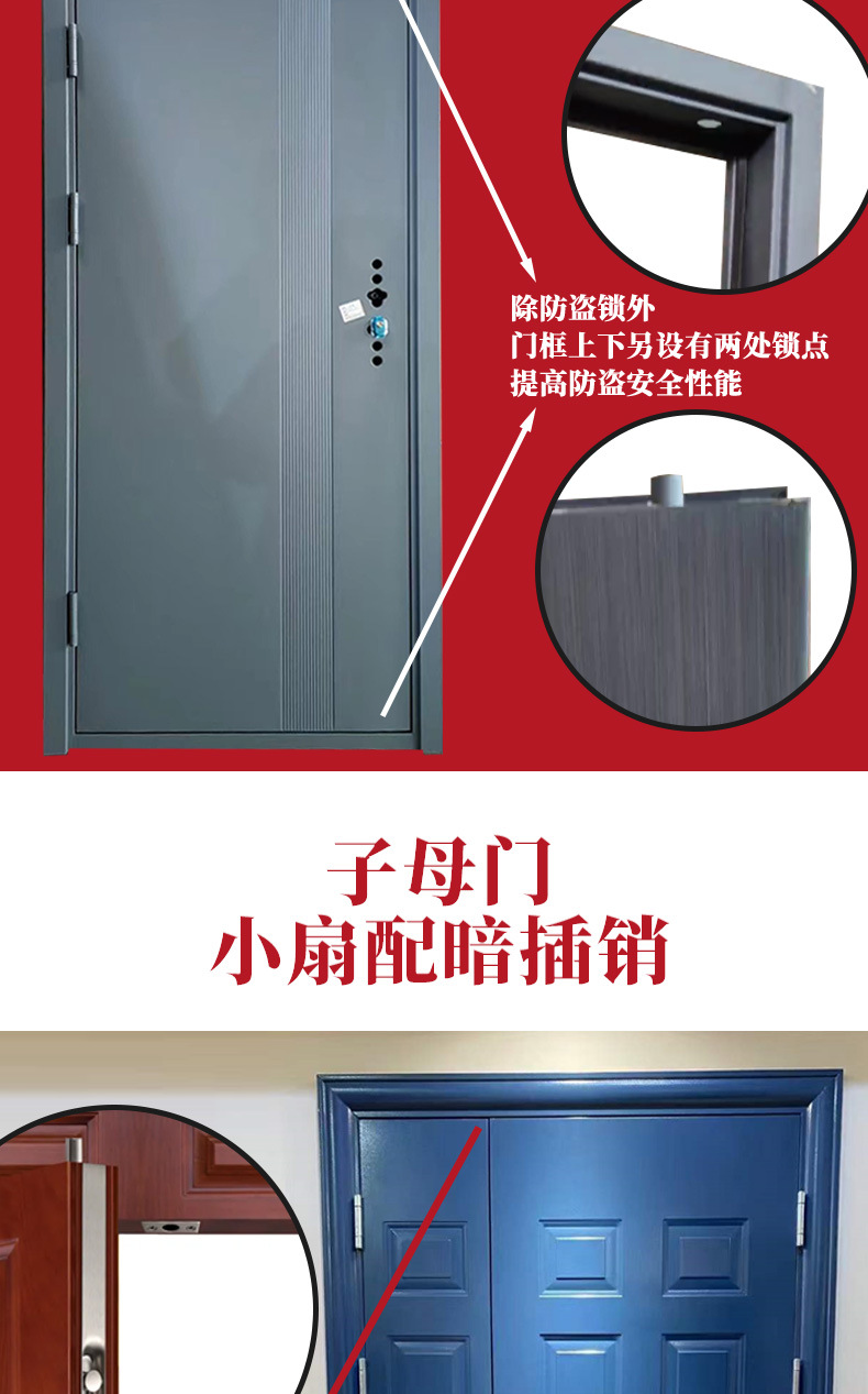 钢质防盗门入户门楼宇小区单元门出租房工程进户门通风防盗安全门详情3