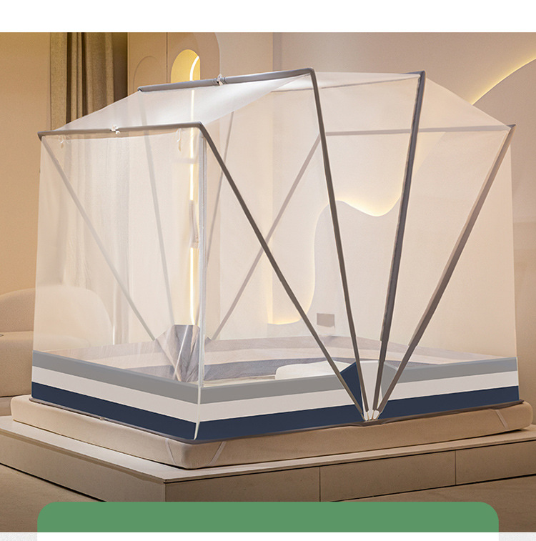 厂家批发特高m型网红六股折叠蚊帐免安装大空间防摔升级四股蚊帐详情3