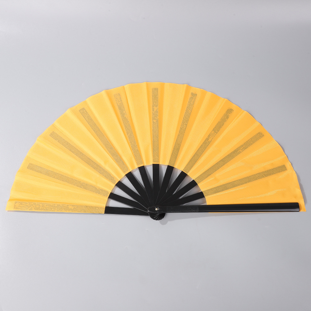 中国风素面纯色折叠扇子13英寸塑料竹骨功夫响扇节日表演舞蹈扇子详情8
