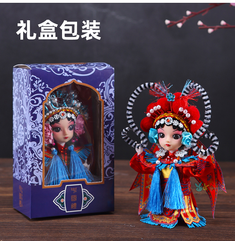 中国风民俗手艺京剧人偶娃娃北京戏曲礼品小绢人diy材料包手工品国潮详情13