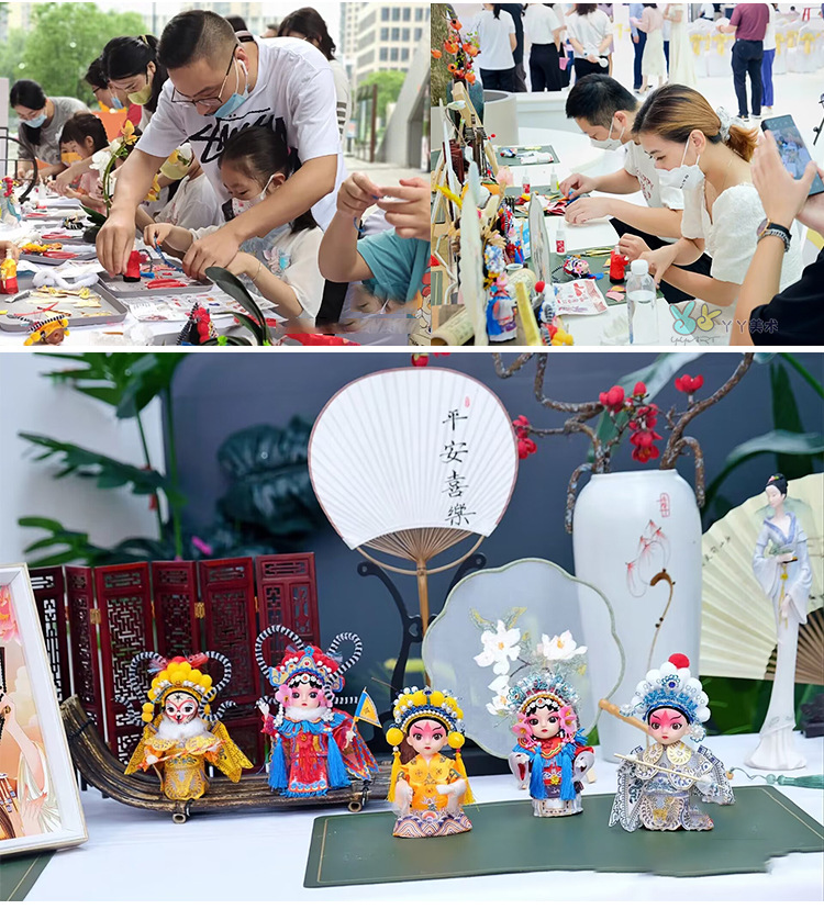 中国风民俗手艺京剧人偶娃娃北京戏曲礼品小绢人diy材料包手工品国潮详情17