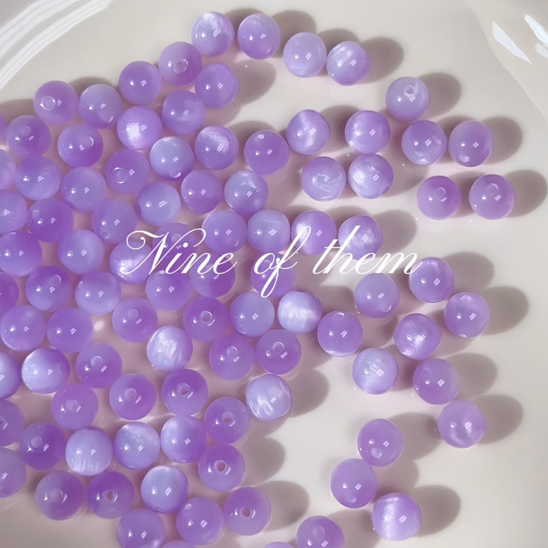 8-16mm树脂猫眼石珠子百变仿猫眼石圆珠diy手工制作手串项链材料详情5