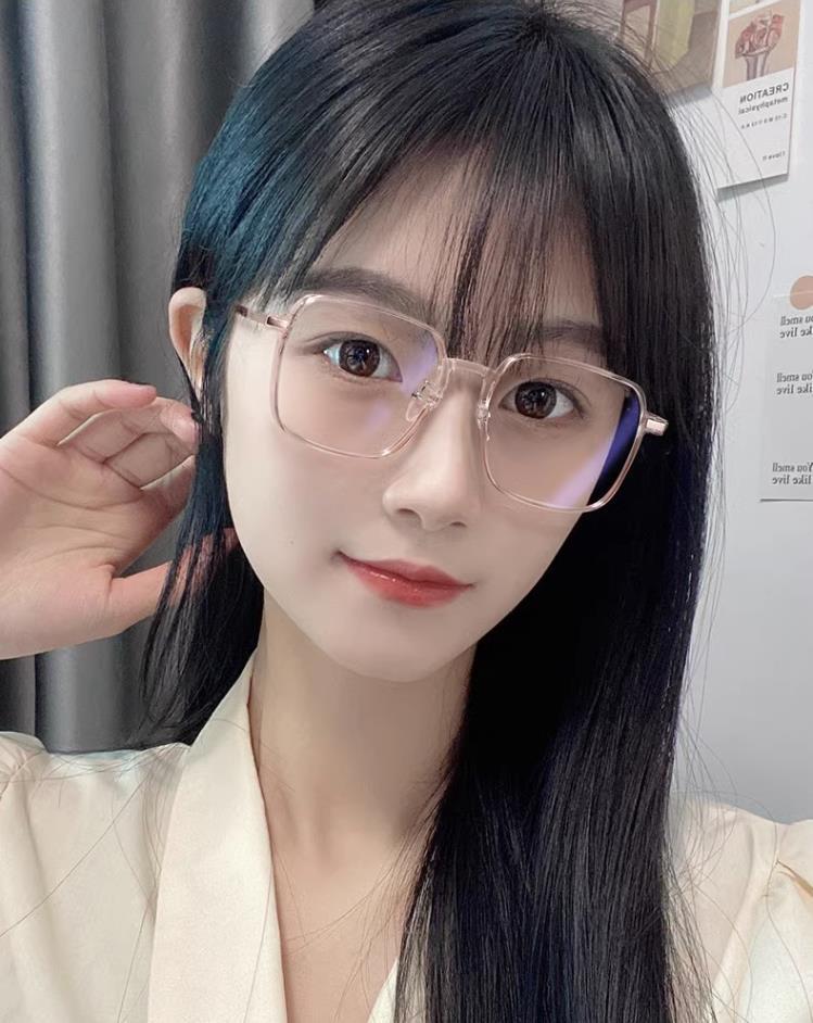 变色近视眼镜防蓝光茶色眼镜女大框高颜值素颜光感超轻显瘦眼镜框详情19