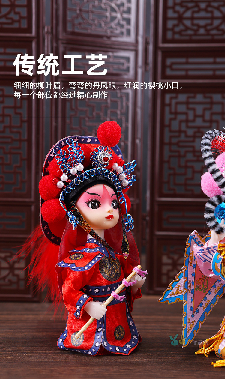 中国风民俗手艺京剧人偶娃娃北京戏曲礼品小绢人diy材料包手工品国潮详情2