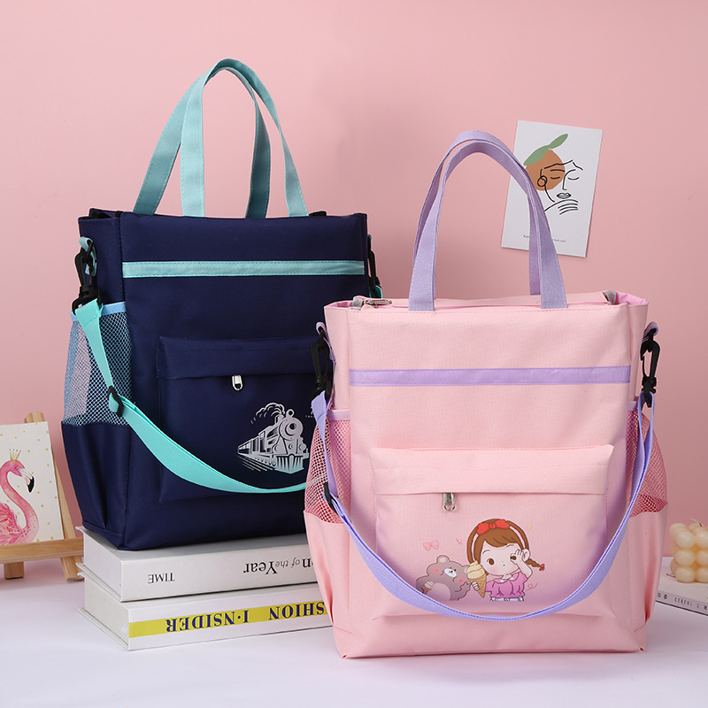 新款小学生补习袋卡通大容量作业课本补习包学生手拎书袋现货批发详情1