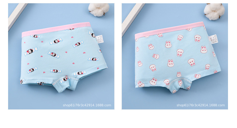 卡通儿童内裤棉平角大白图案四角女孩内裤纯棉a类学生平角内裤女详情6