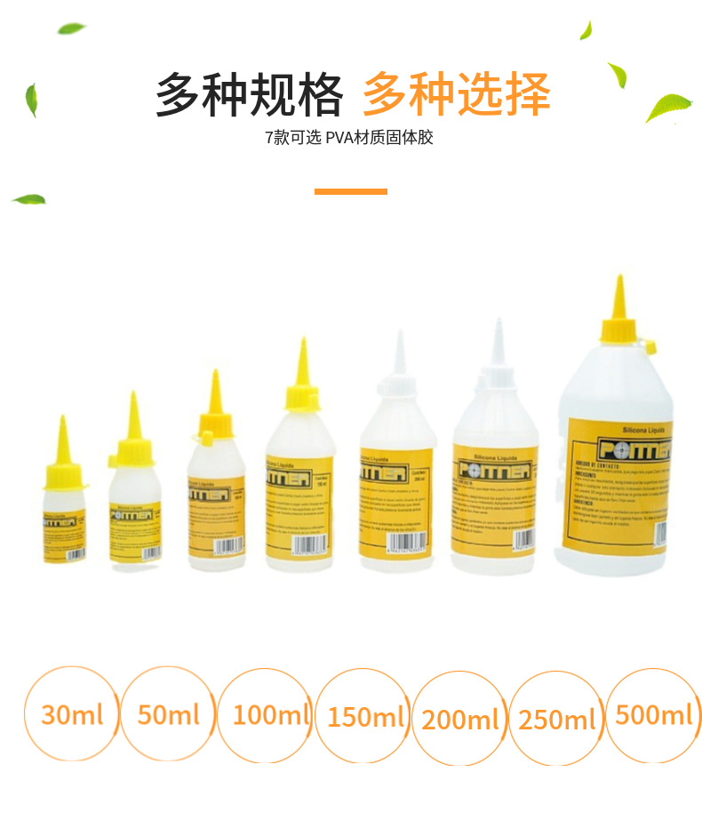 厂家直供diy手工胶水30ml快干高粘性不织布500ml软瓶透明酒精胶详情2