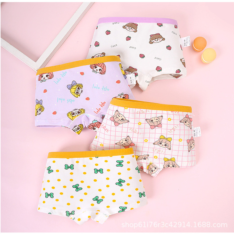 卡通儿童内裤棉平角大白图案四角女孩内裤纯棉a类学生平角内裤女详情22