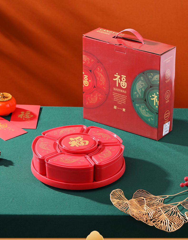 新款过年国潮糖果盒客厅零食盒干果分格喜庆年货礼品糖果盒详情17