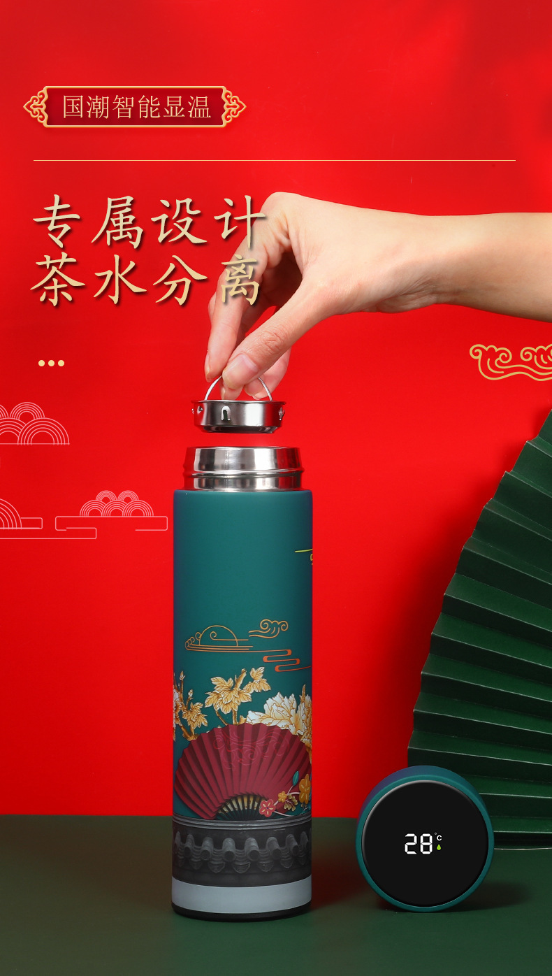 国潮智能保温杯304不锈钢国潮商务杯礼盒套装详情5