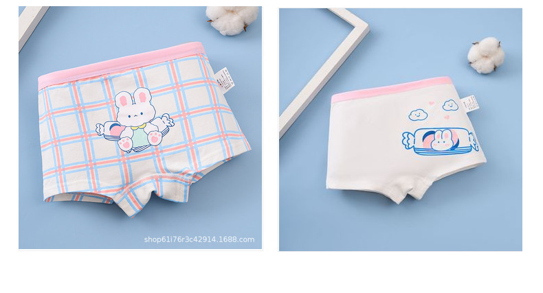 卡通儿童内裤棉平角大白图案四角女孩内裤纯棉a类学生平角内裤女详情5