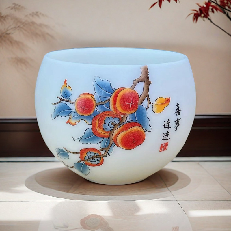 羊脂玉陶瓷功夫茶杯品茗杯主人杯单杯中式个人杯品茶杯礼品详情3