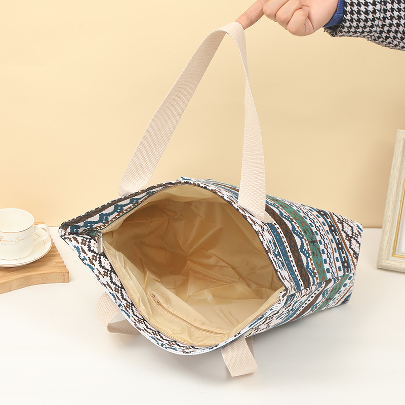 上班族单肩手提式托特包多功能购物手拎包折叠学生帆布包现货批发详情5