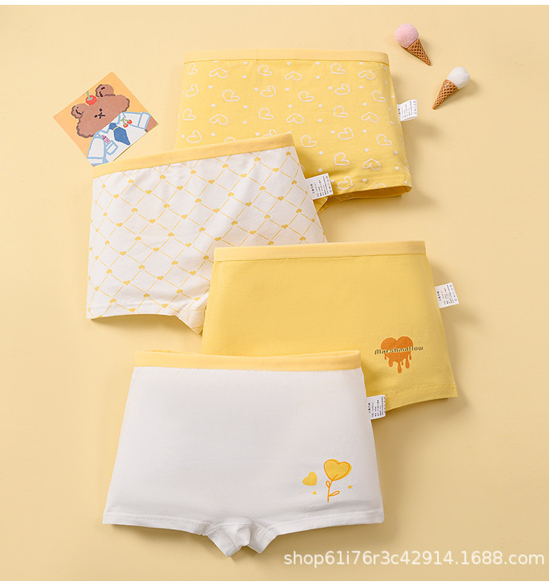 卡通儿童内裤棉平角大白图案四角女孩内裤纯棉a类学生平角内裤女详情16