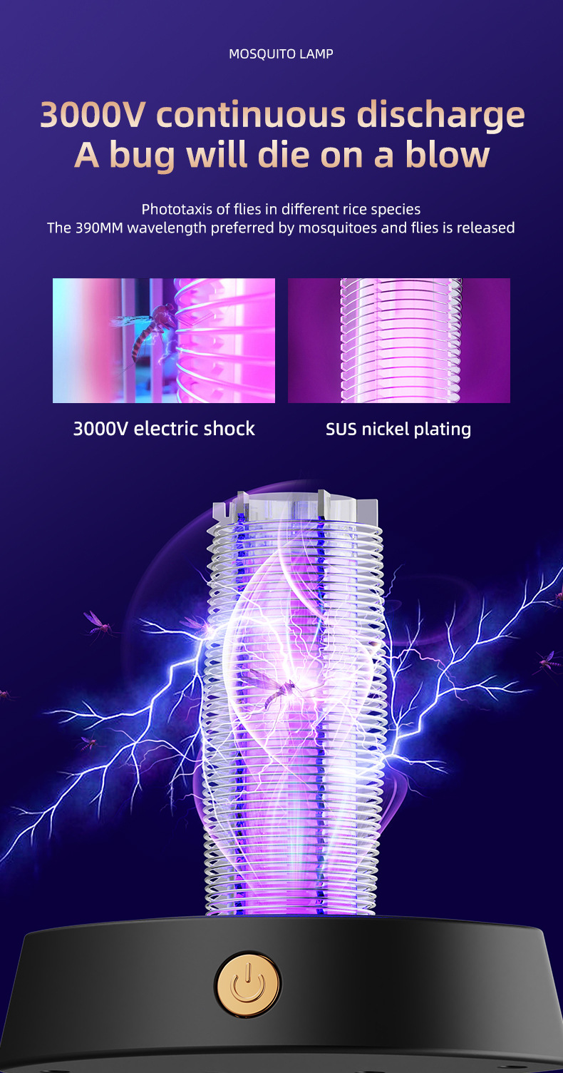 跨境爆款电击灭蚊器家用灭蚊器户外露营灯充电照明灭蚊灯详情9