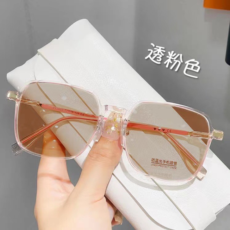 变色近视眼镜防蓝光茶色眼镜女大框高颜值素颜光感超轻显瘦眼镜框详情15
