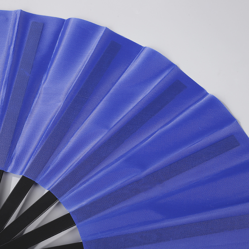 中国风素面纯色折叠扇子13英寸塑料竹骨功夫响扇节日表演舞蹈扇子详情14