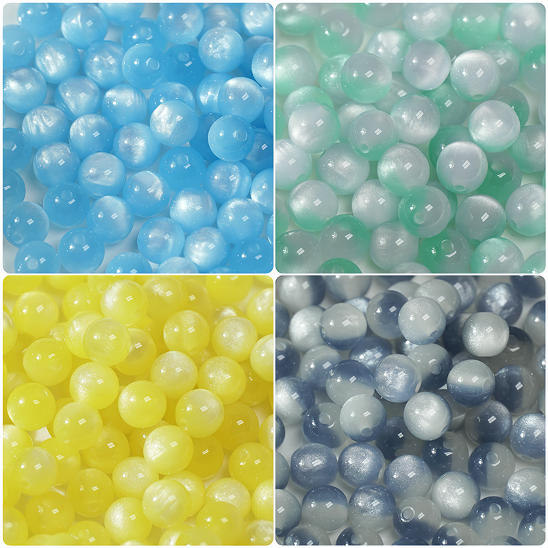 8-16mm树脂猫眼石珠子百变仿猫眼石圆珠diy手工制作手串项链材料详情8
