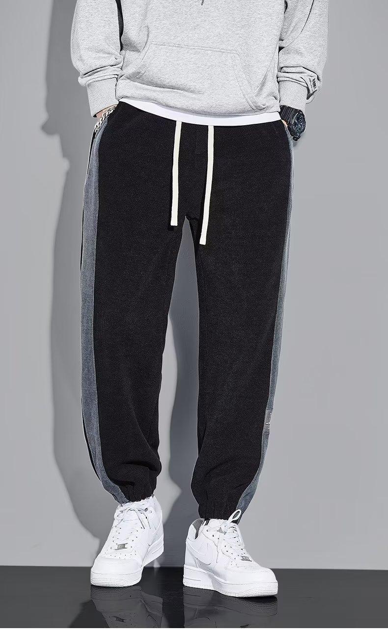 2025年新款拼色男士灯芯绒裤子春秋款加绒加厚休闲百搭宽松长裤男详情8