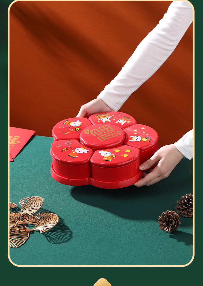新款过年国潮糖果盒客厅零食盒干果分格喜庆年货礼品糖果盒详情10