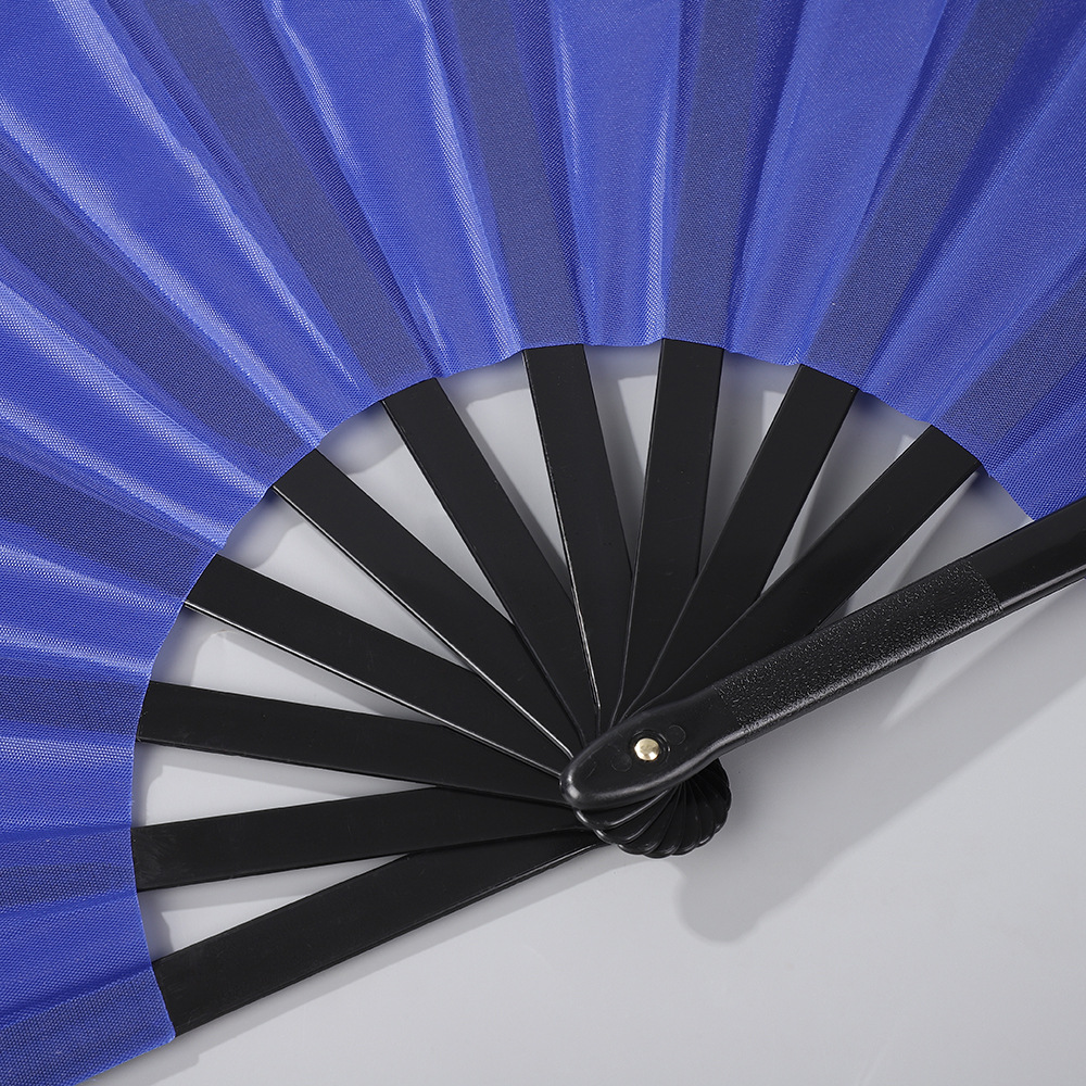 中国风素面纯色折叠扇子13英寸塑料竹骨功夫响扇节日表演舞蹈扇子详情13