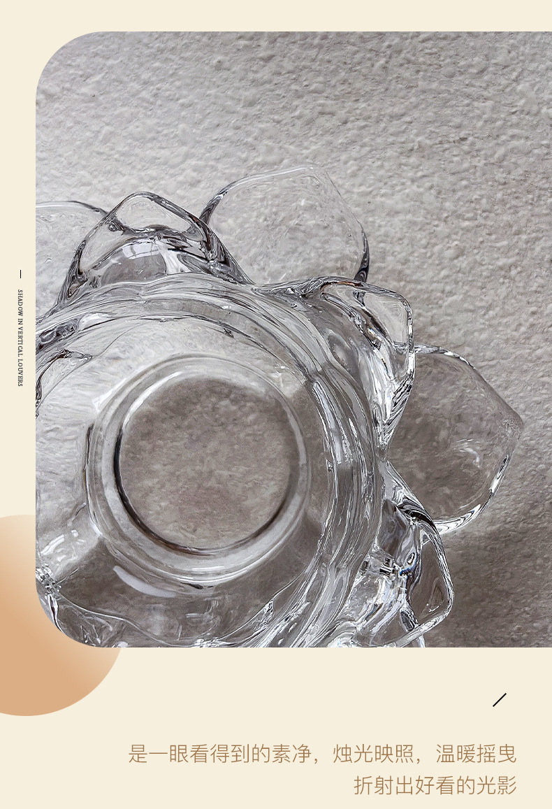 中式透明水晶玻璃莲花烛台蜡烛台莲花灯浪漫烛光家居饰品工艺摆件详情11