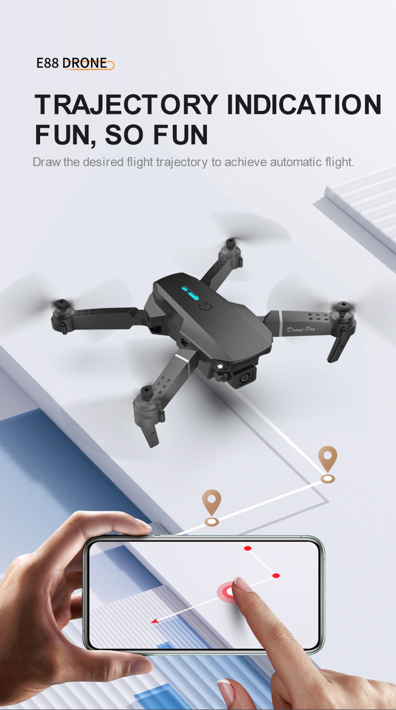 跨境e88无人机航拍儿童遥控飞机玩具dronese525抖音快手直播爆款详情18