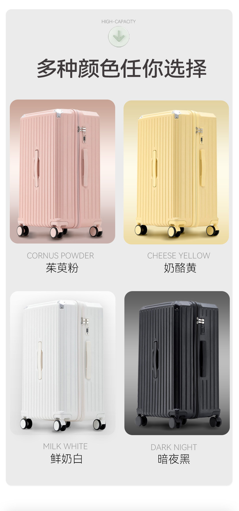 多功能行李箱女拉杆箱37分大容量28寸密码箱学生加厚旅行箱男详情6