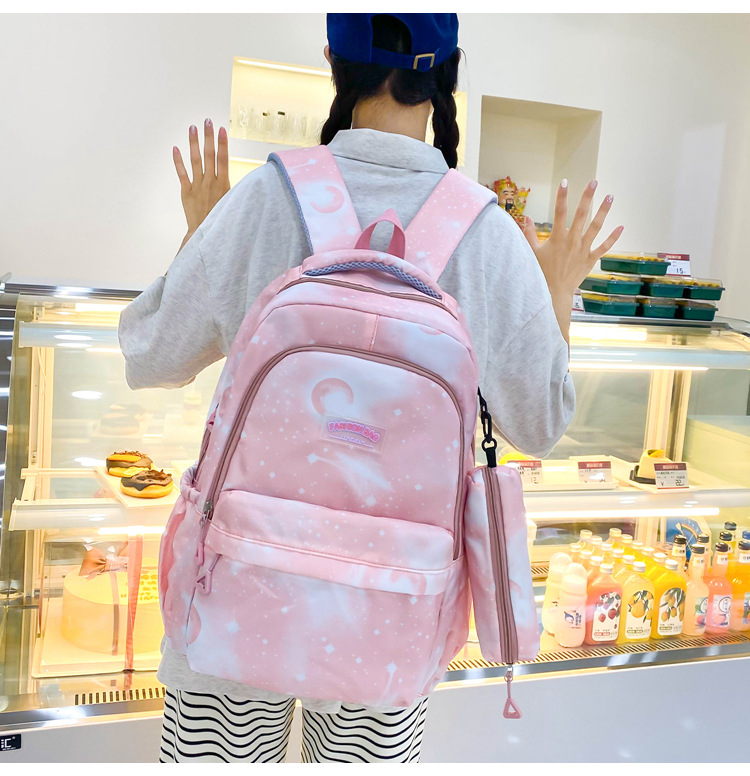 双肩背包新款休闲百搭轻便大容量学生书包高颜值清新甜美女尼龙包详情10