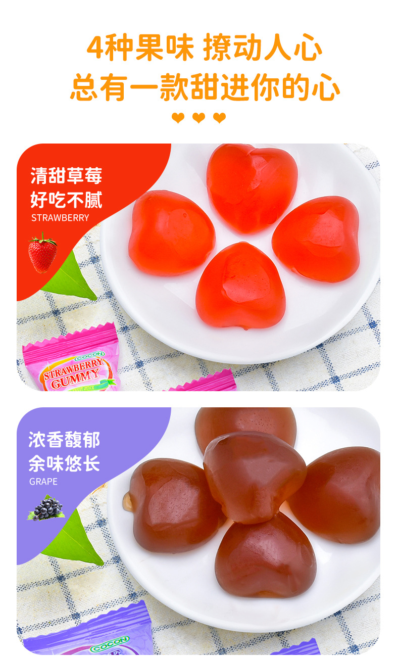 马来西亚进口休闲糖果 cocon/可康牌多口味软糖 1kg/300g喜糖专用详情8