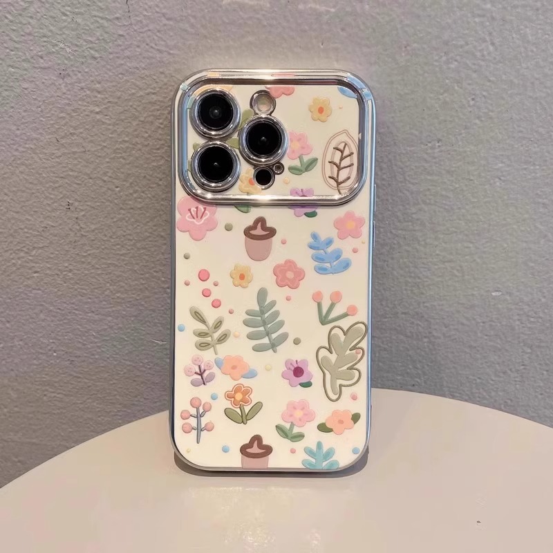 小清新碎花适用苹果手机壳16promax新款15promax卡通14plus电镀详情4