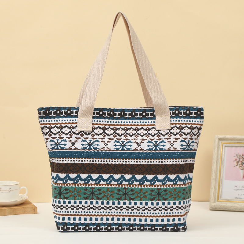 上班族单肩手提式托特包多功能购物手拎包折叠学生帆布包现货批发详情17