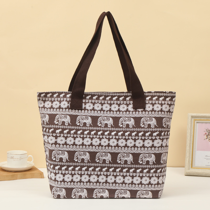 上班族单肩手提式托特包多功能购物手拎包折叠学生帆布包现货批发详情20