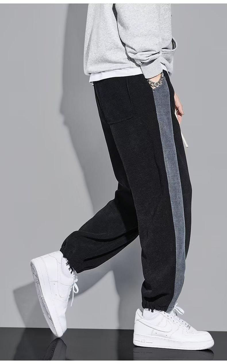 2025年新款拼色男士灯芯绒裤子春秋款加绒加厚休闲百搭宽松长裤男详情13