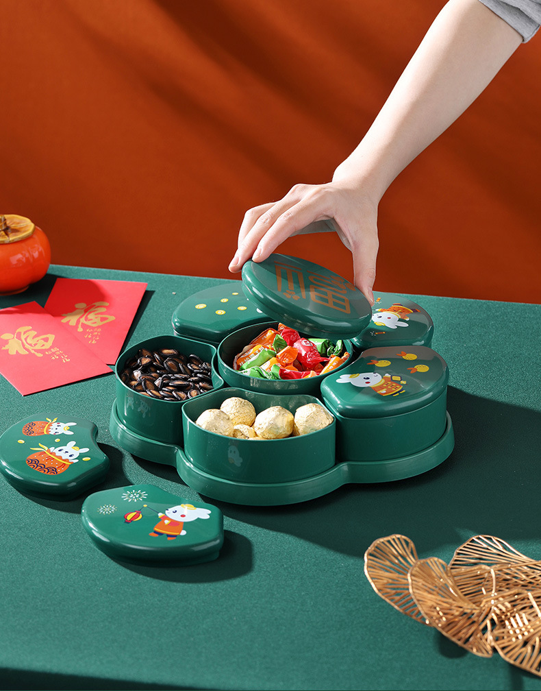 新款过年国潮糖果盒客厅零食盒干果分格喜庆年货礼品糖果盒详情8