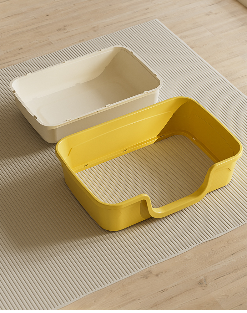 新款半封闭猫砂盆大号高围栏防外溅猫厕所猫浴盆猫咪清洁宠物用品详情5